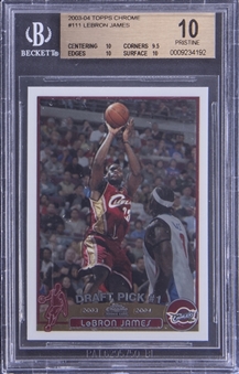 2003-04 Topps Chrome #111 LeBron James Rookie Card - BGS PRISTINE 10